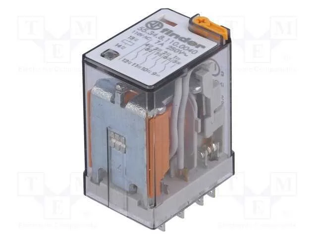 Rel&eacute;: Eletromagn&eacute;tico, 4pdt, Ubobina: 110vac, Icontactos Max: 15a