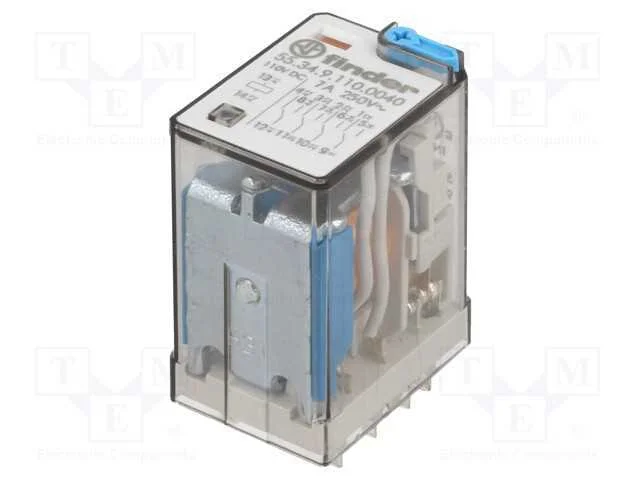 Rel&eacute; Ele. 4pdt 110 V Cc 7 A/250 V Ca 7 A/30 V Cc