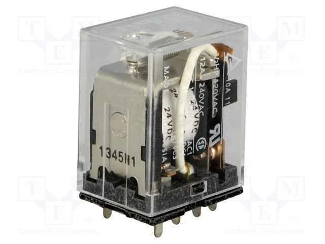 Rel&eacute;: Eletromagn&eacute;tico, Dpdt, Ubobina : 24vdc, Icontactos Max: 10a