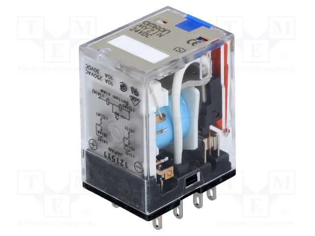 Rel&eacute;: Eletromagn&eacute;tico, Dpdt, Ubobina : 24vdc, Icontactos Max: 10a