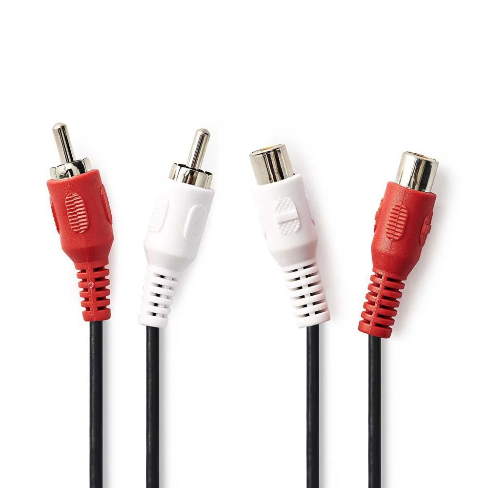 Cabo de &Aacute;udio Est&eacute;reo  2x Rca Macho - 2x Rca Fem.