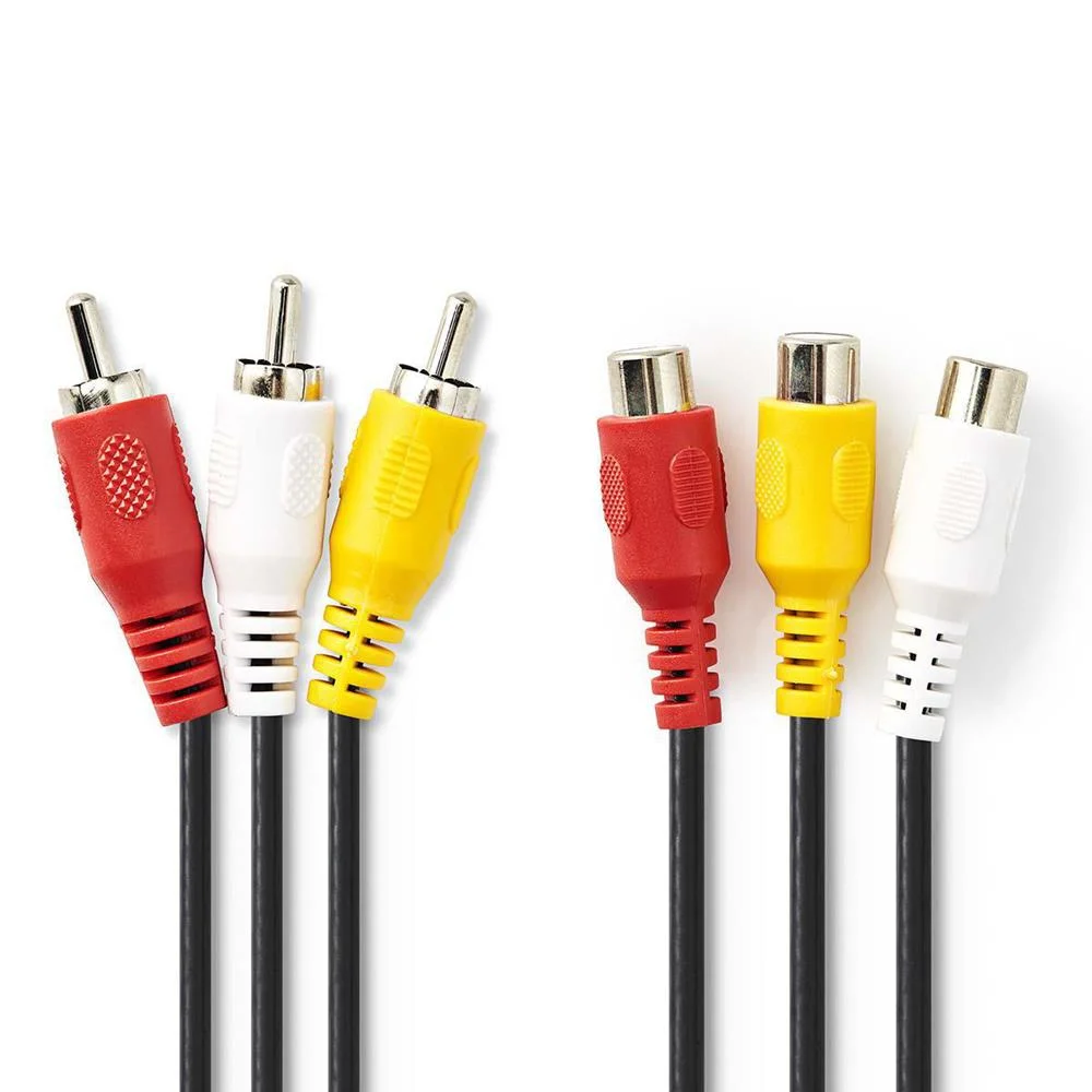 Cabo De V&iacute;deo Composto 3x Rca M - 3x Rca F 2m