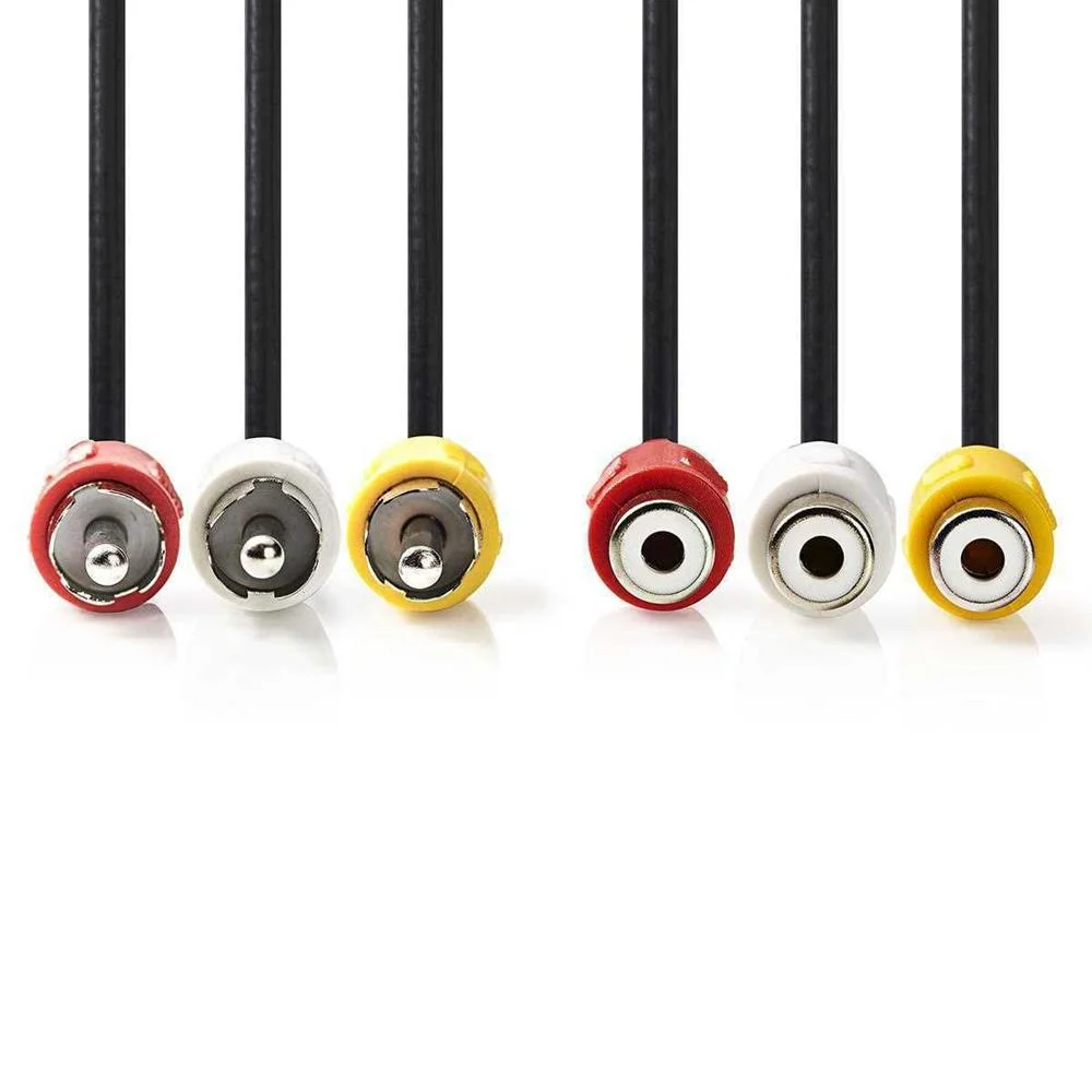 Cabo de V&iacute;deo Composto 3x Rca M - 3x Rca F 3m