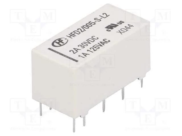 Rel&eacute;: Eletromagn&eacute;tico, Dpdt, Ubobina : 5vdc, 3a, 1a/125vac, Pcb