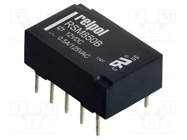 Rel&eacute;: Eletromagn&eacute;tico, Dpdt, Ubobina : 12vdc, 2a, 0,5a/125vac, Pcb