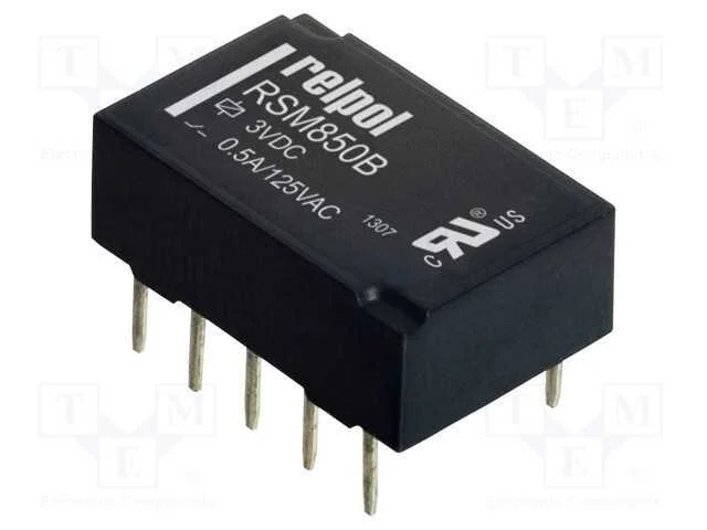 Rel&eacute;: Eletromagn&eacute;tico, Dpdt, Ubobina : 3vdc, 2a, 0,5a/125vac, Pcb