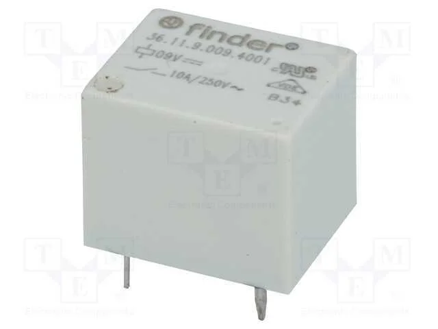 Rel&eacute;: Eletromagn&eacute;tico, Spdt, Ubobina : 9vdc, 15a, 10a/250vac, Pcb