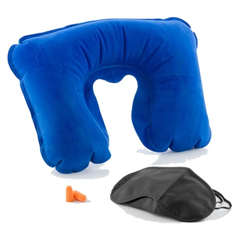 Almohada Inflable de Viaje Azul