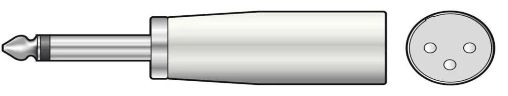 Adaptador Jack 6.3mm Mono para Xlr 3 Pinos Macho