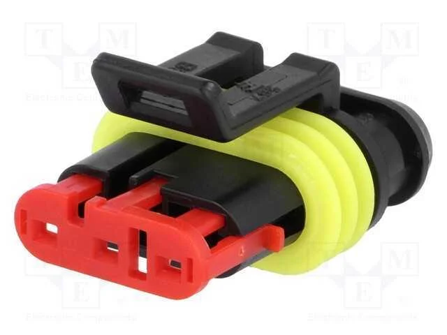 Ficha Amp Femea 3 Pinos Ip67 24vdc