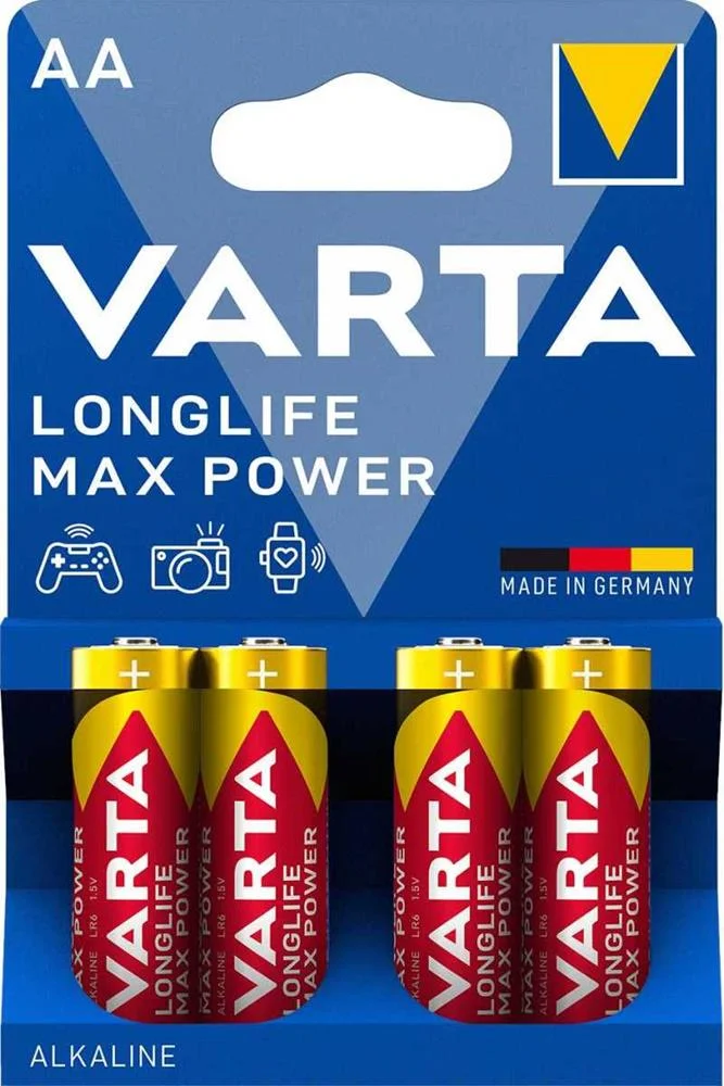 Pilha Alcalina Lr6/AA 1.5v 4x Longlife Max Power Varta