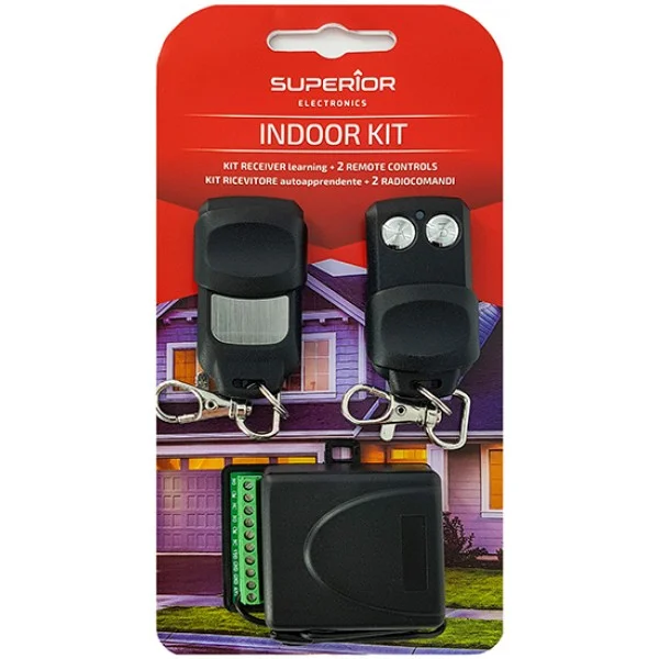 Kit Indoor Recetor+2 Comandos RF 433.92MHz