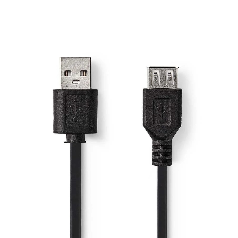 Cabo Usb  Usb 2.0  Usb-A Macho  Usb-A F&ecirc;mea  480mbps  0,20m  Preto