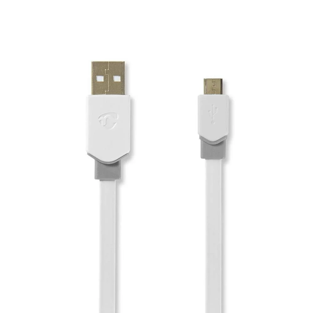 Cabo Flat Microusb 1m Branco