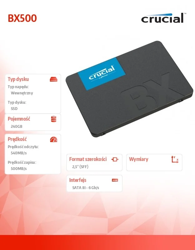 Ssd Crucial Bx500 240gb Sata3