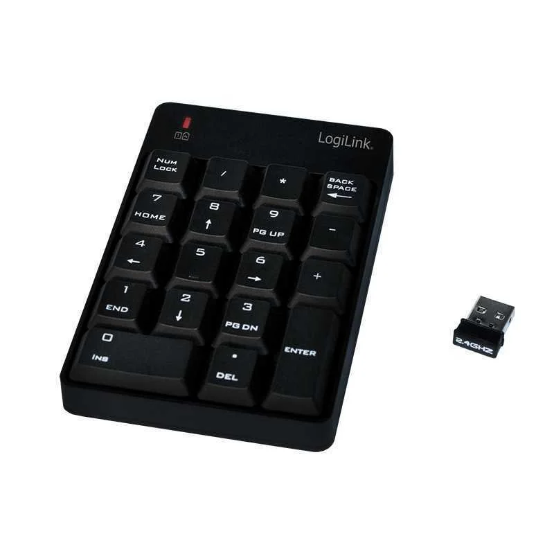 Teclado Num&eacute;rico Wireless/Usb Logilink Id0120, Ideal para Pc, Notebooks e Mac. 18 Teclas com Tecnolo