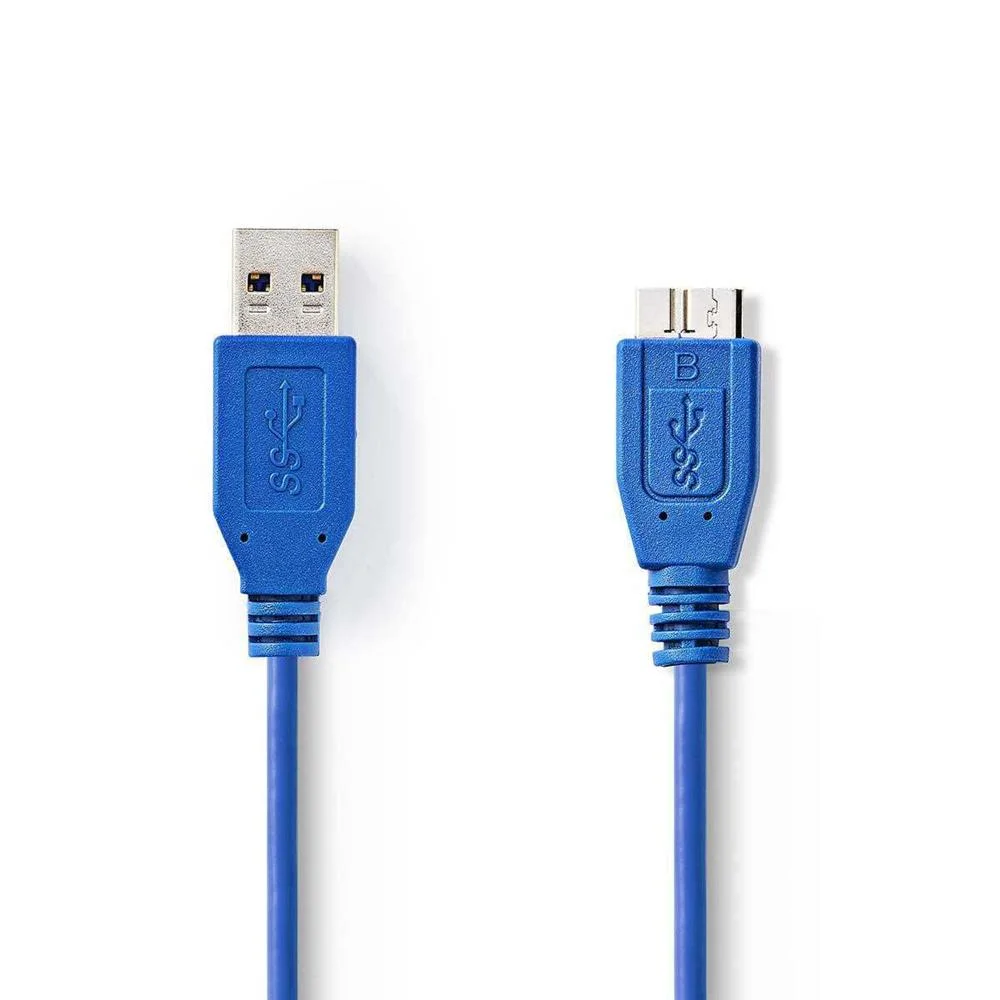 Cabo USB 3.0 - Micro USB B 5m Azul