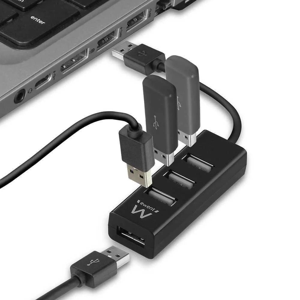 Hub Usb Ewent Ew1123 4 Portas Usb 2.0 Preto
