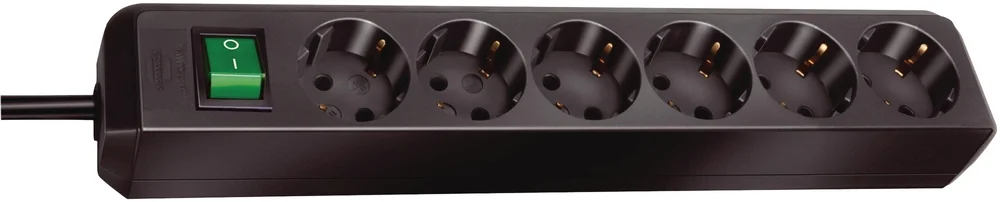 Extens&atilde;o El&eacute;trica 6 Tomadas 3m Preto