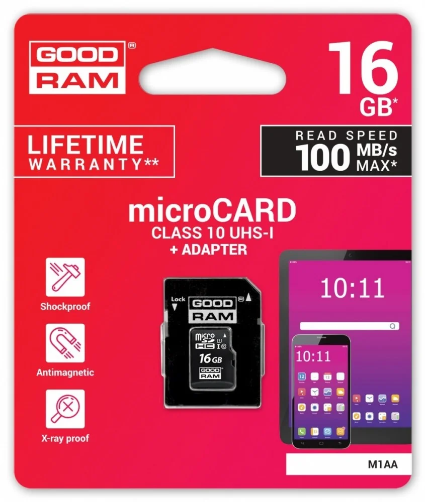 Mem Micro Sd 16gb Goodram M1AA Cl10 Uhs-I+Adapt