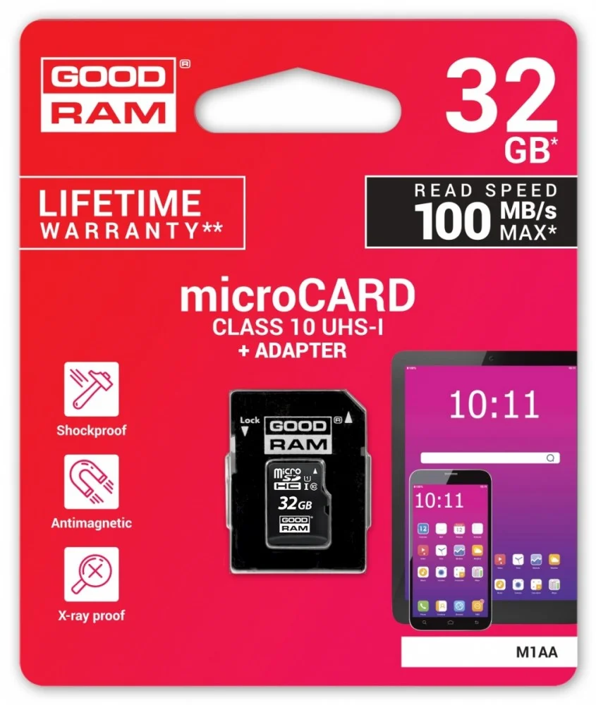 Mem Micro Sd 32gb Goodram M1AA Cl10 Uhs-I+Adapt