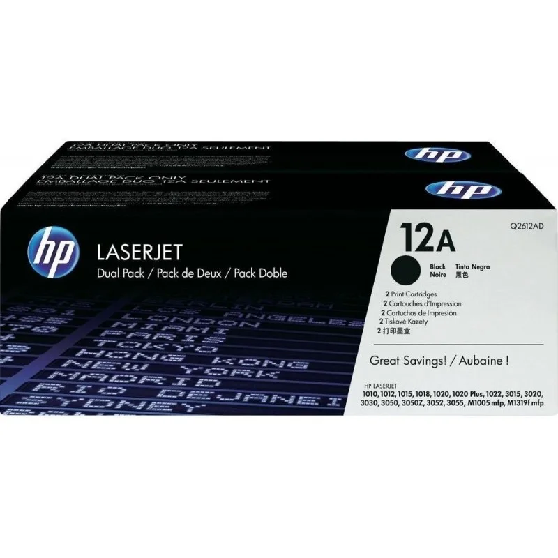 2 Toners Originais Hp 12a Preto