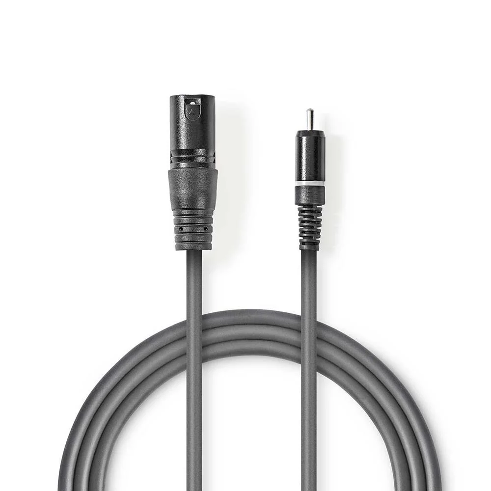 Cabo de &Aacute;udio Xlr 3 Pinos Macho - Rca - 3 Metros
