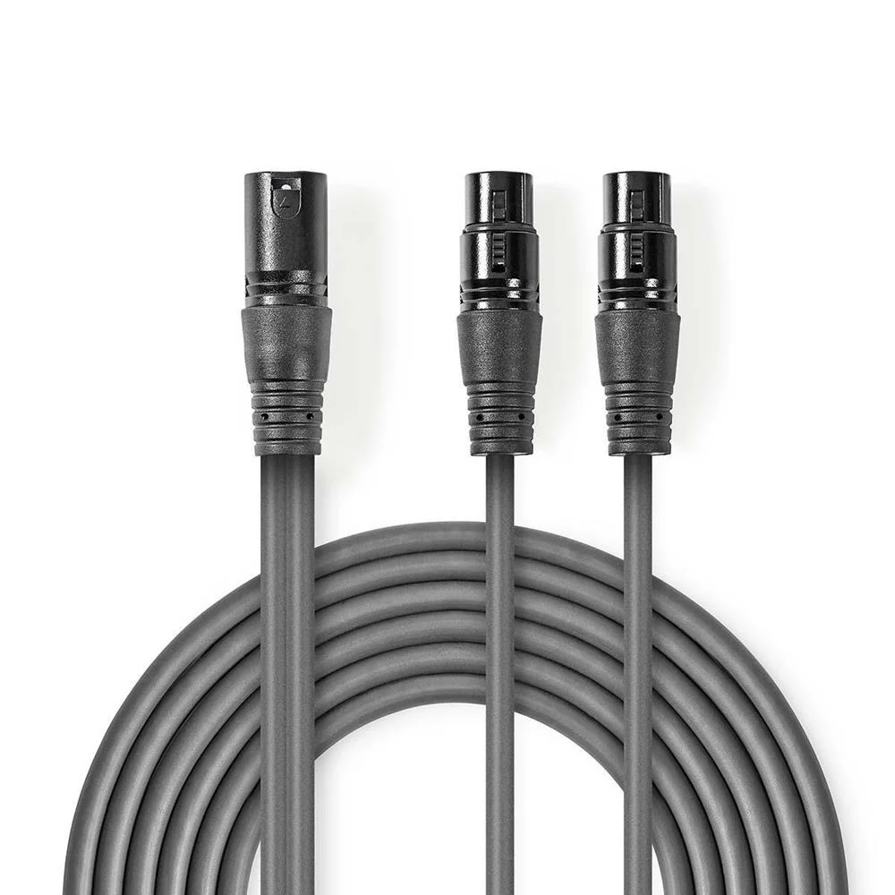 Cabo de &Aacute;udio Compensado Xlr  Xlr Macho de 3 Pin.