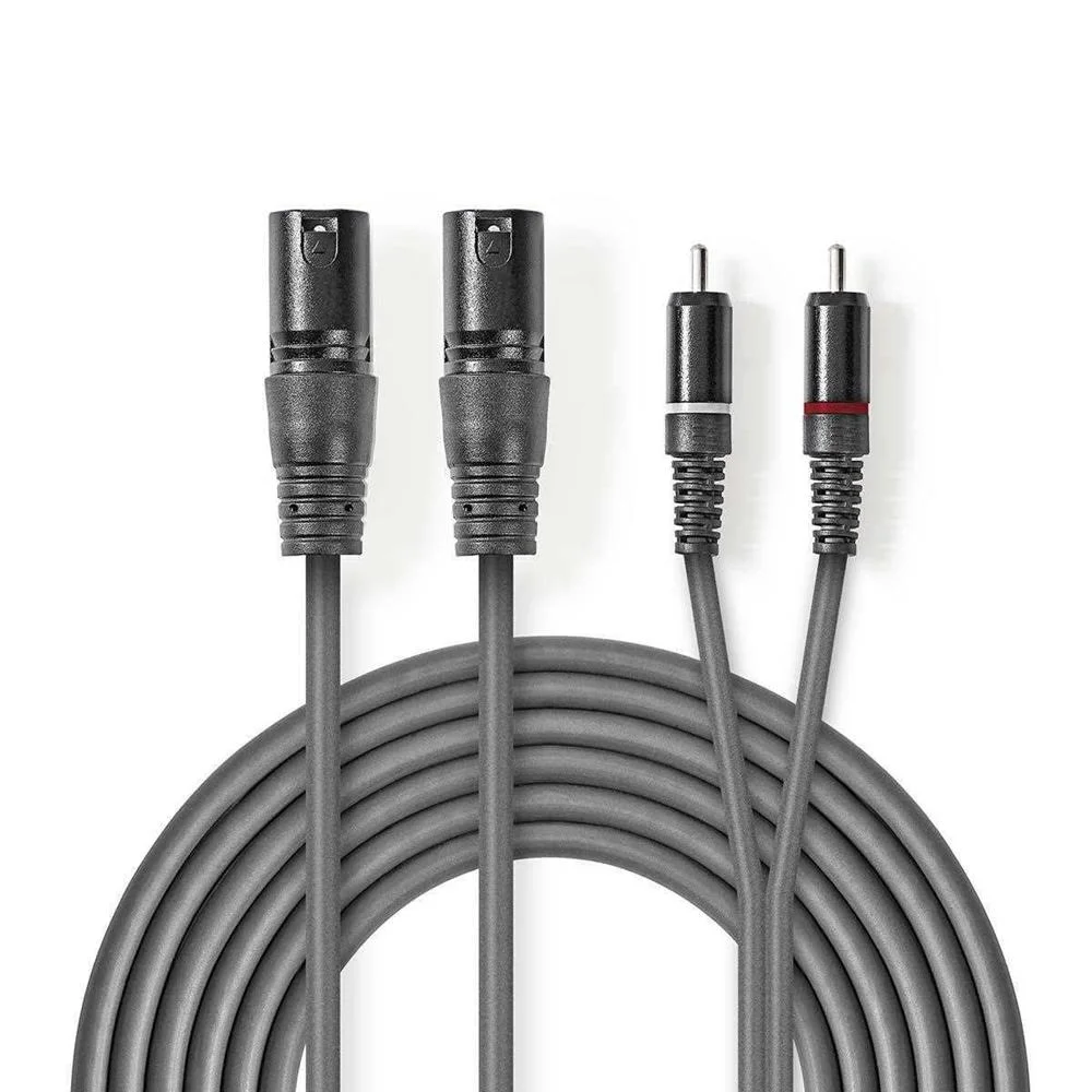 Cable de Audio Xlr | 2x Xlr de 3 Pines Macho - 2x.