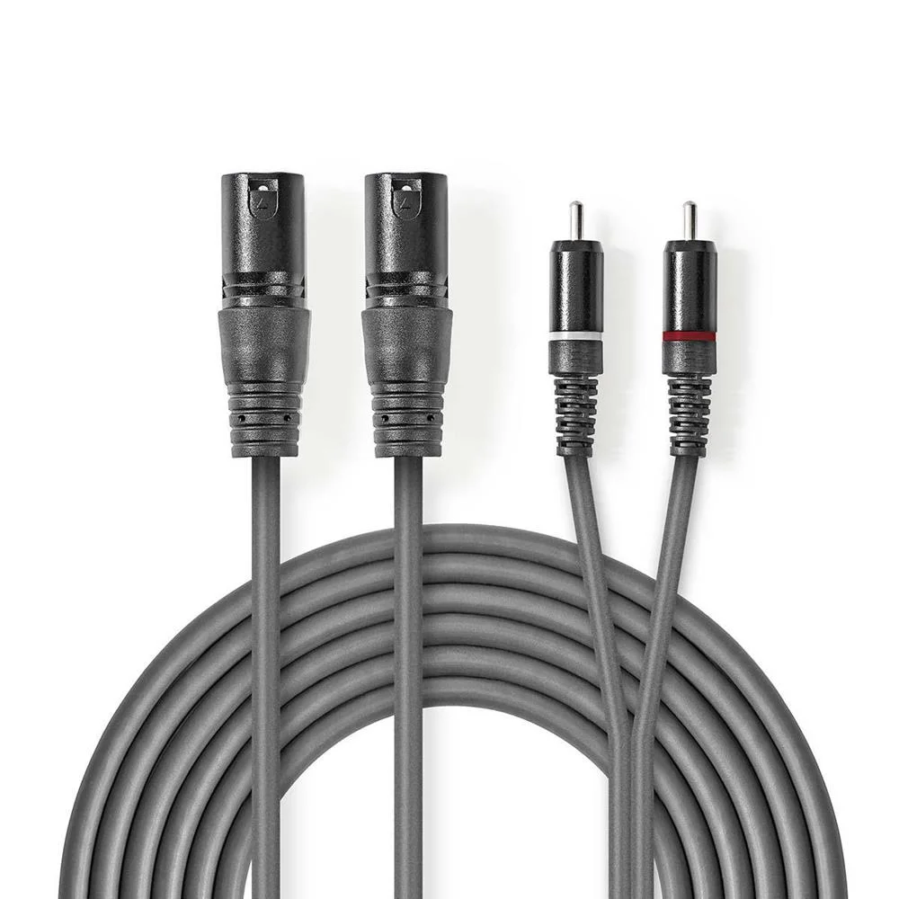 Cabo De &Aacute;udio Xlr  2x Xlr 3 Pinos Macho - 2x Mac.