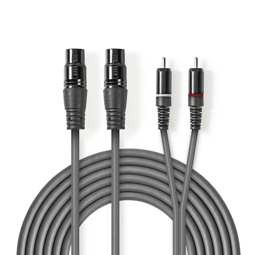 Cabo De &Aacute;udio Xlr  2x Xlr F&ecirc;mea De 3 Pinos - 2x .