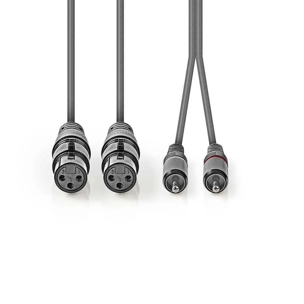 Cabo De &Aacute;udio Xlr  2x Xlr 3 Pin Feminino - 2x Ma.
