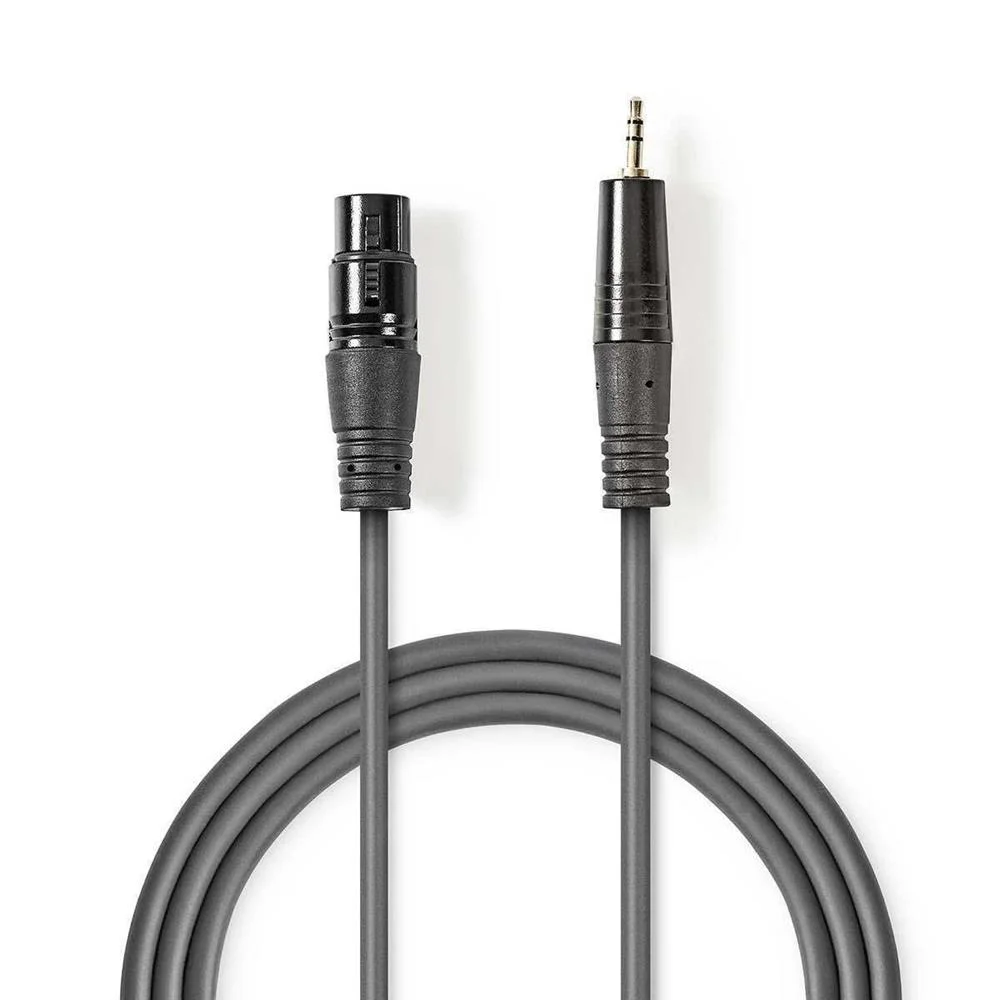 Cabo de &Aacute;udio Compensado Xlr  F&ecirc;mea de 3 Pinos 1m