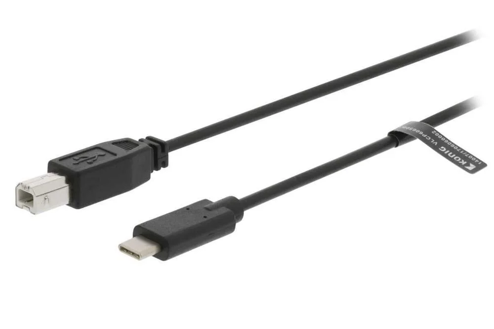 Cabo Usb 2.0 Usb-c Macho - Usb-b Macho 3 M Negro