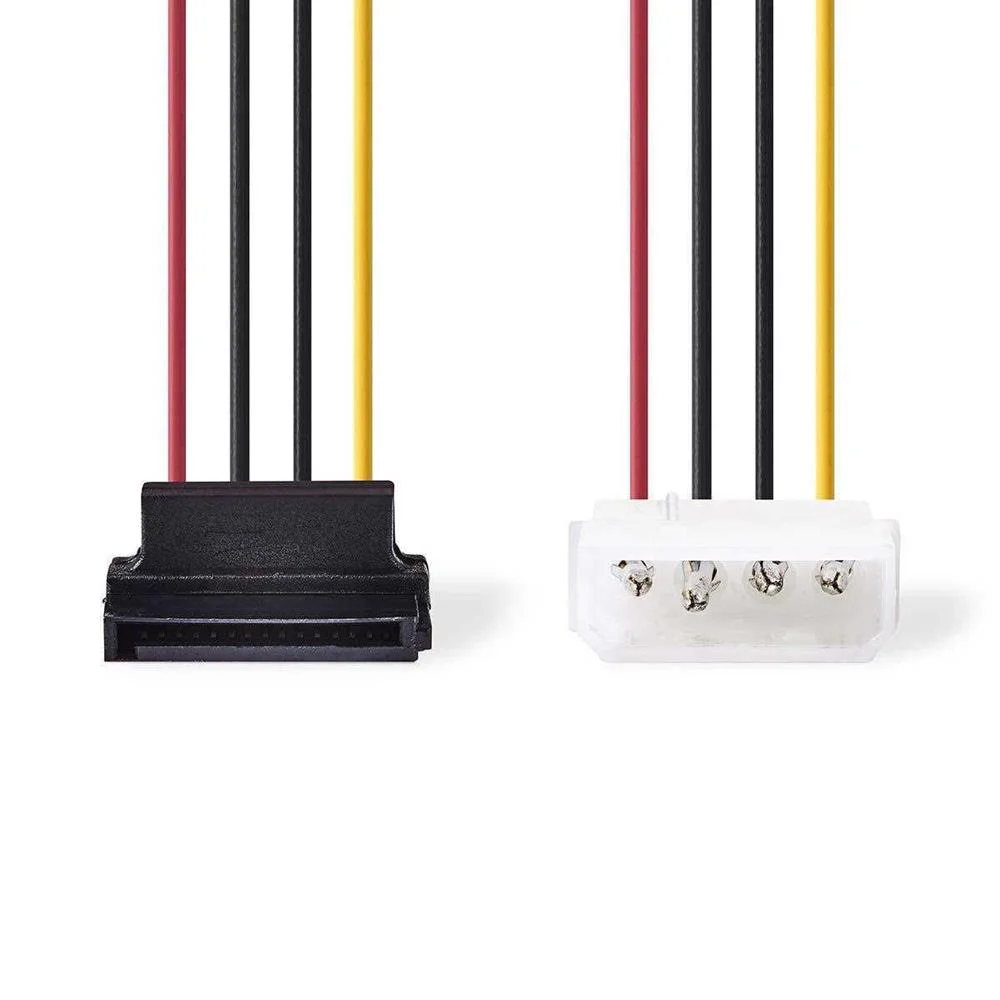 Cabo de Alimenta&ccedil;&atilde;o Interna  Molex Macho  Sata 15 Pinos F&ecirc;mea  0,15 M  Multicolor