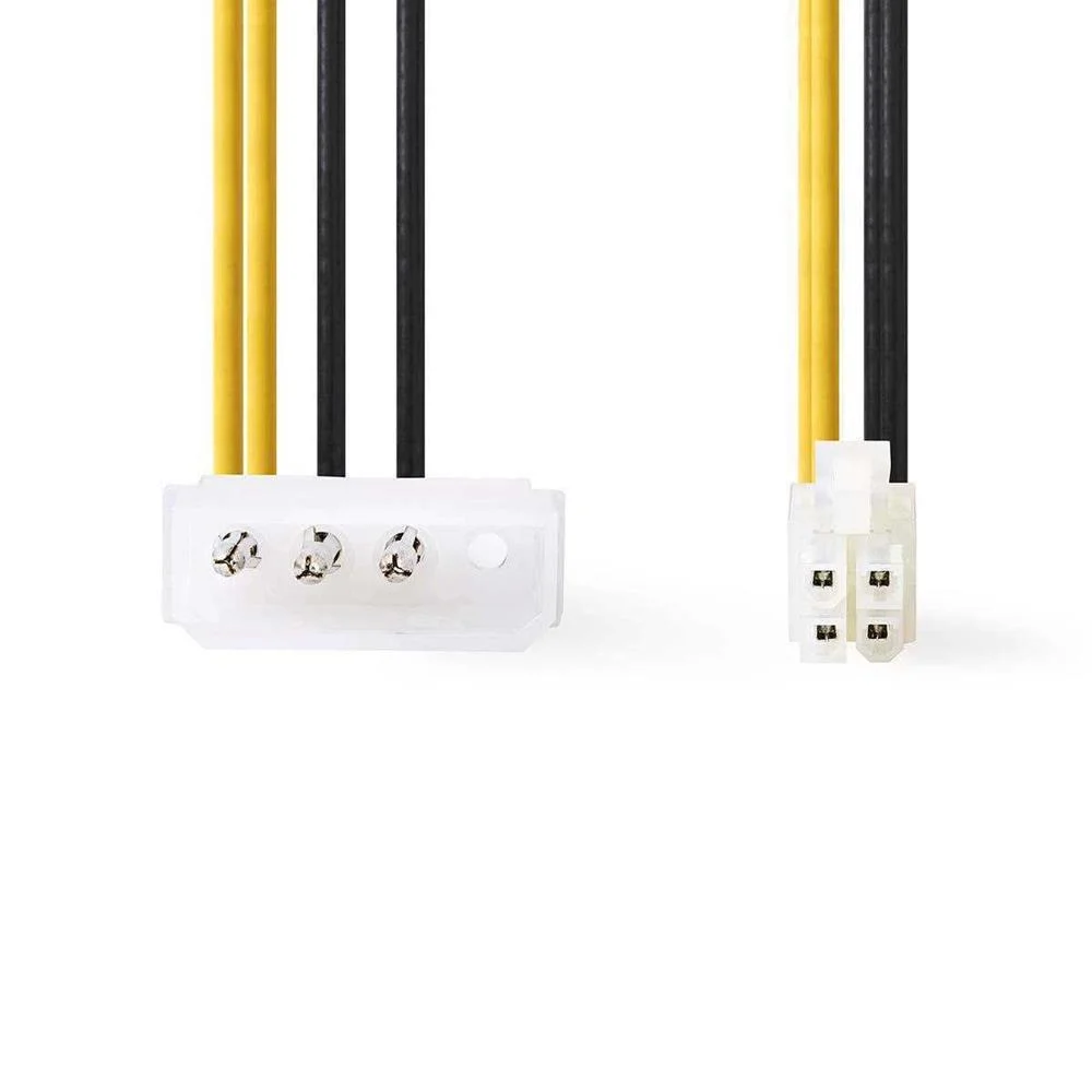 Cabo de Alimenta&ccedil;&atilde;o Interna  P4 Macho  Molex Macho  0,20m  Amarelo/Preto