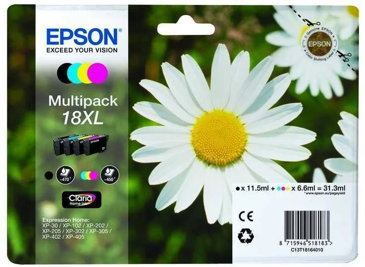 Pack Tinteiro Serie 18XL Quad XP-102/205/305/405