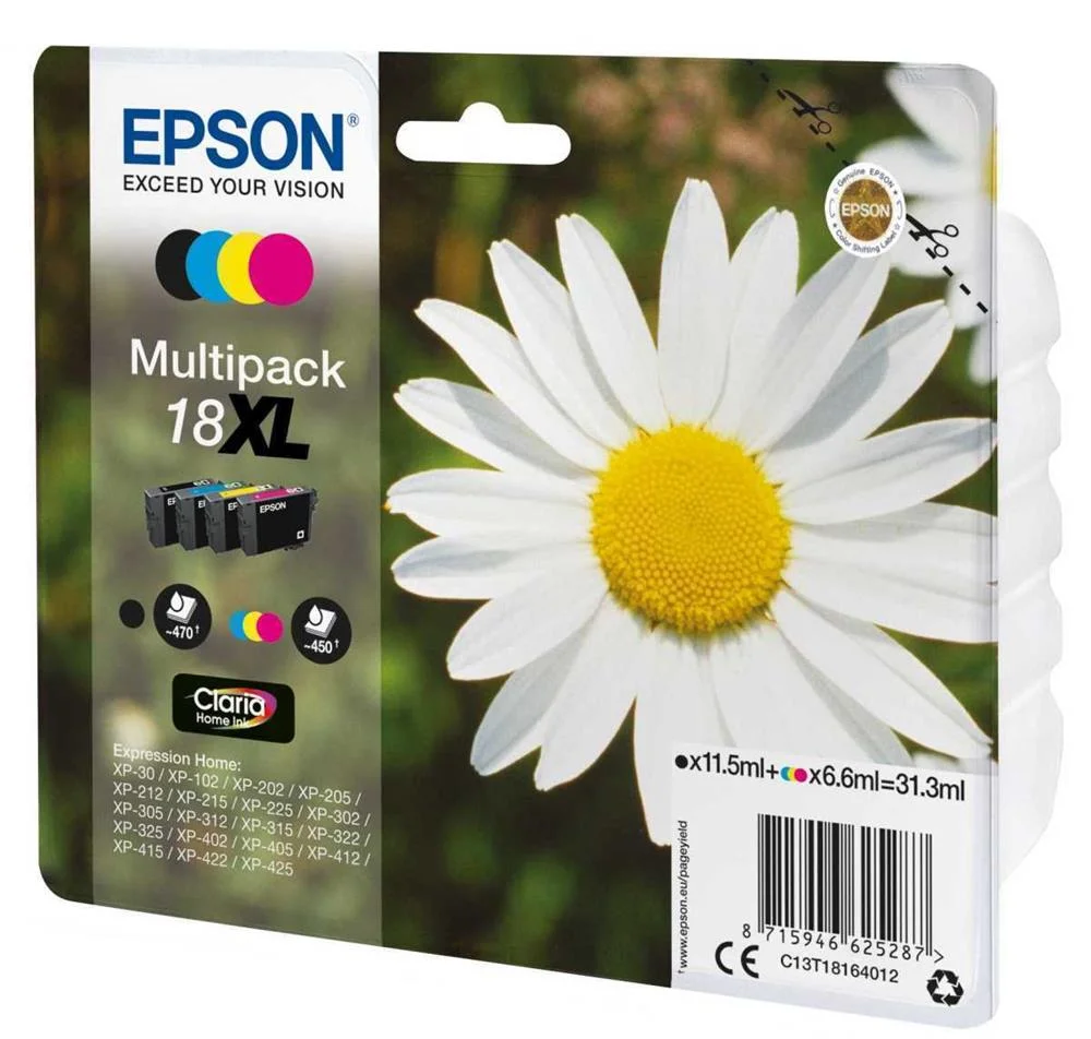 Pack Tinteiro Serie 18XL Quad XP-102/205/305/405