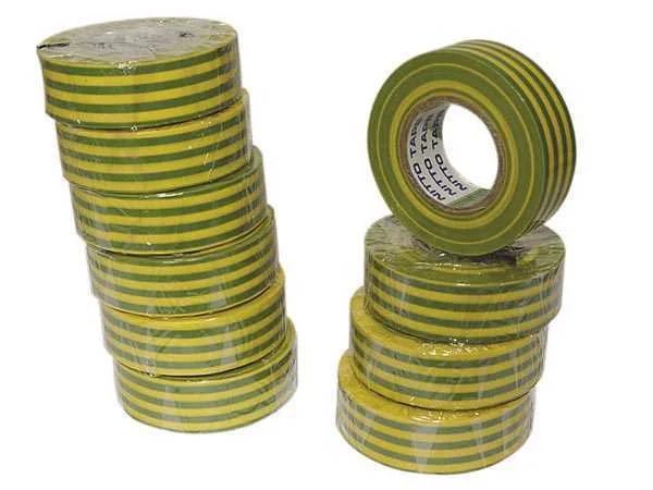 Fita Isoladora Nitto Verde/Amarelo - 19 Mm X 10m