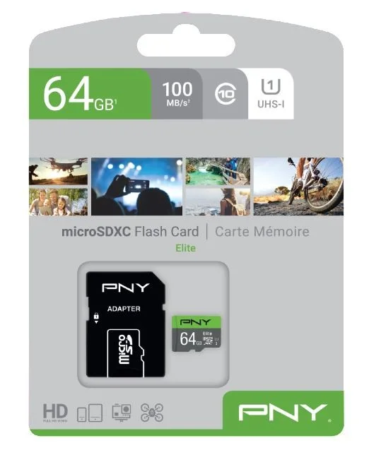 Cart&atilde;o de Mem&oacute;ria Microsdxc 64gb Classe 10 + Adaptador - Pny