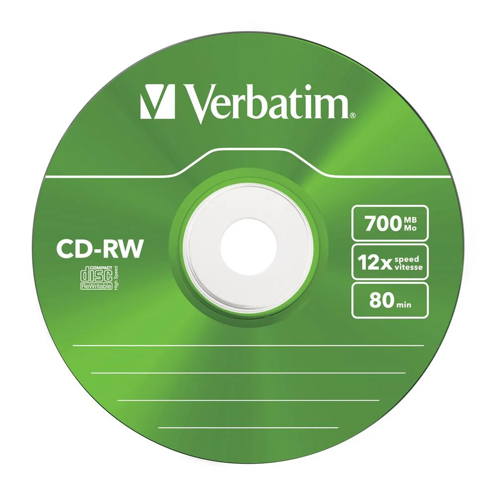 1x5 Verbatim Cd-Rw 80 / 700mb 10x Speed, Colour, Slim