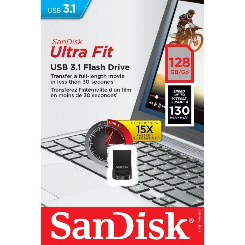 Usb-Stick 128gb Sandisk Ultra Fit Usb 3.1 Retail