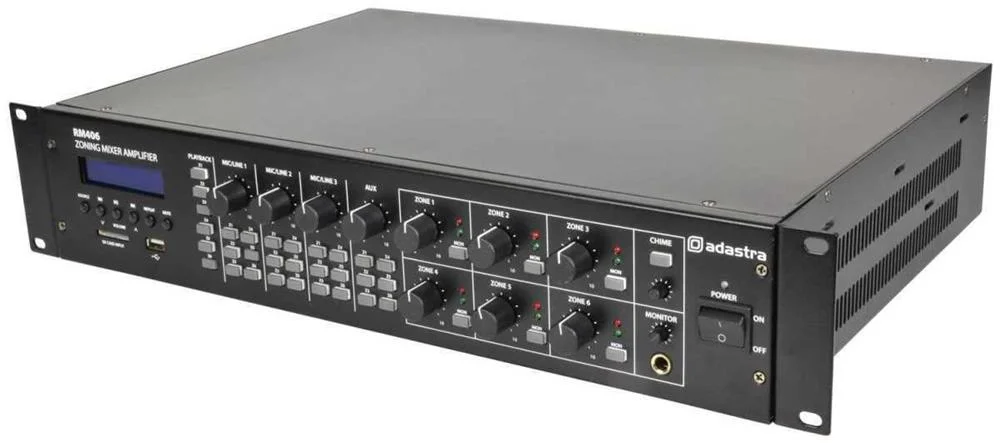 Amplificador 100v 6x40w Usb/Sd/Fm/Bluetooth