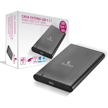 Caja Externa 2.5 Usb-C 3.2 5gb Negra - Blueray