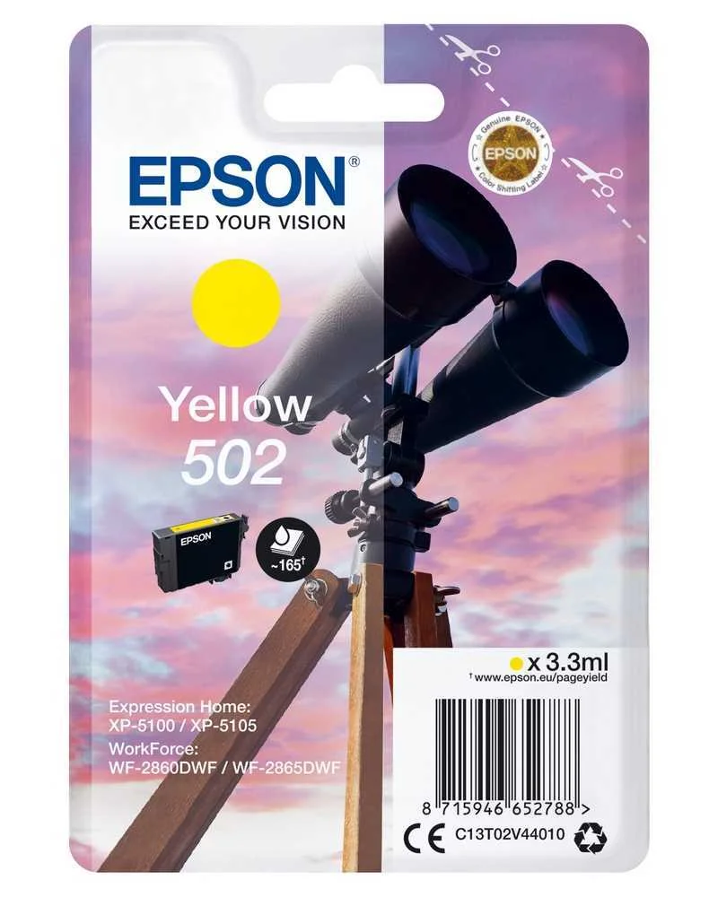 Epson Tinteiro Amarelo 502 Xp5100/105 Wf-2860dwf/.