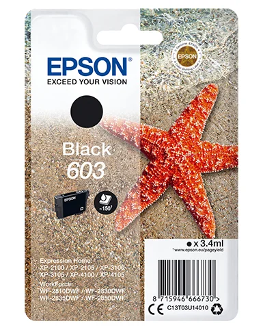 Tinteiro Epson 603 Preto + Alarme Rf - Workforce Wf-28xx & Expression Home Xp-210x/310x/410x