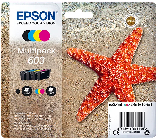 Cartucho Compat&iacute;vel Epson 603 Multipack Amarelo