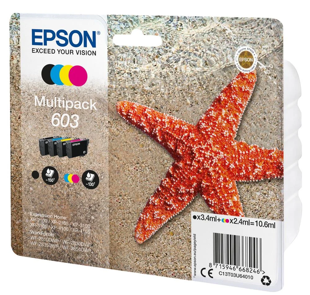 Cartucho Compat&iacute;vel Epson 603 Multipack Amarelo
