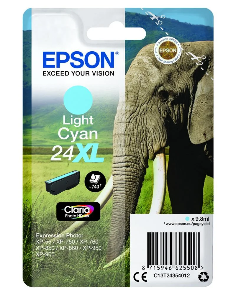 Tinteiro Epson 24 Ciano Claro Xl - Expression Photo Xp-55/750/760/850/860/950/960