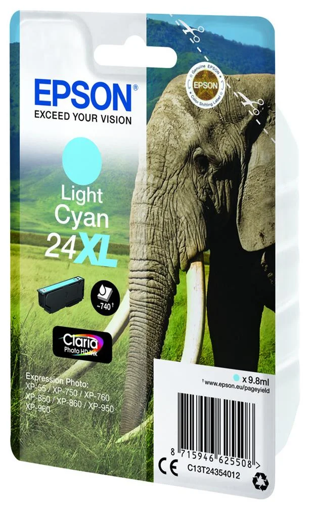 Tinteiro Epson 24 Ciano Claro Xl - Expression Photo Xp-55/750/760/850/860/950/960